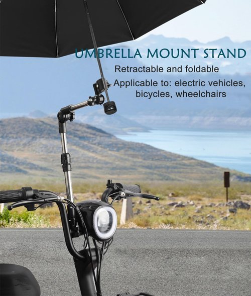 Universal Umbrella Holder Clamp, Handlebar Attachment Accessories for Bike, Wheelchair, Stroller Outdoor Travel