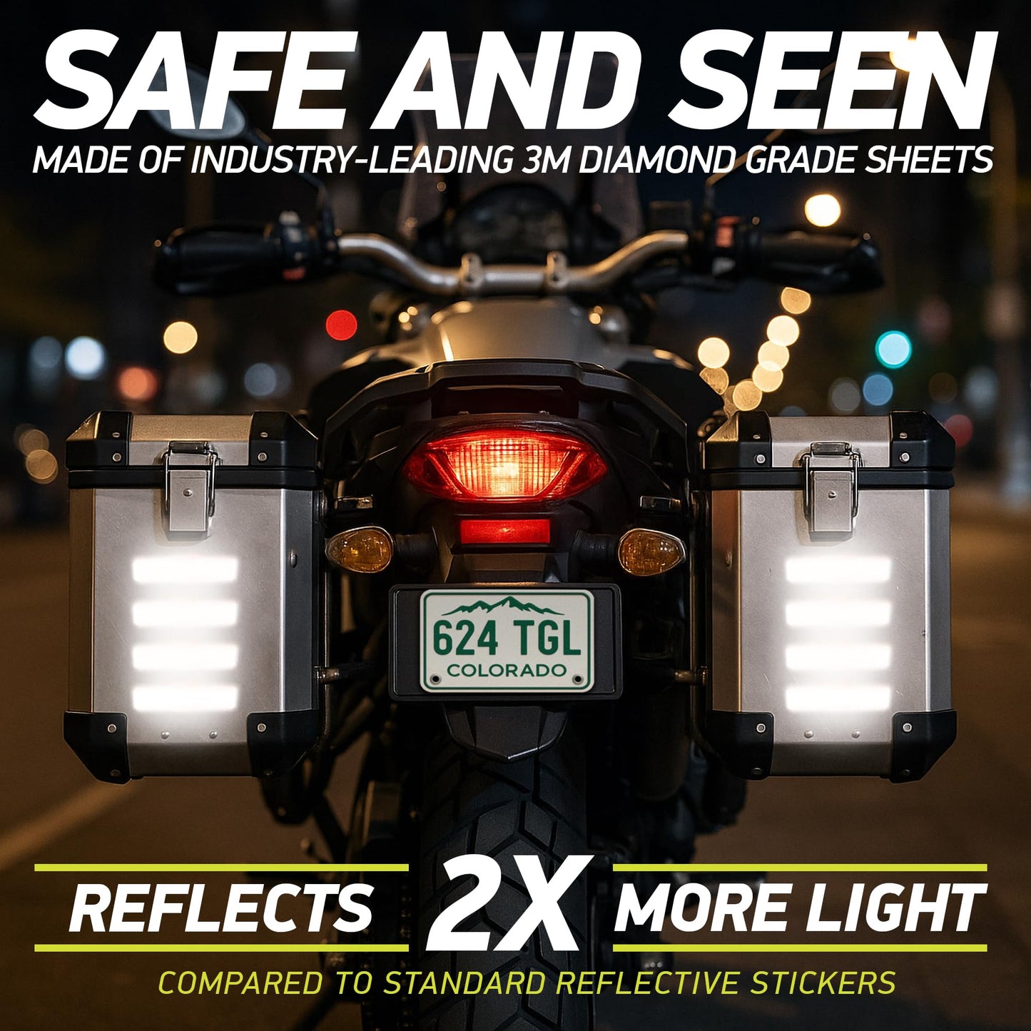 Byllstore Reflective Stickers | 3M Diamond Grade | Mixed Colors | 1.25″ x 6″ | 5-Pack | Reflective Safety Tape for Helmets, Cars, Mailboxes & More