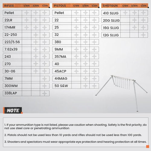HECASA NP550 Steel Spinning Rimfire .22 Targets for Rimfire Airgun Pellet Guns Plinking Targets Rimfire KYL for Shooting Practice