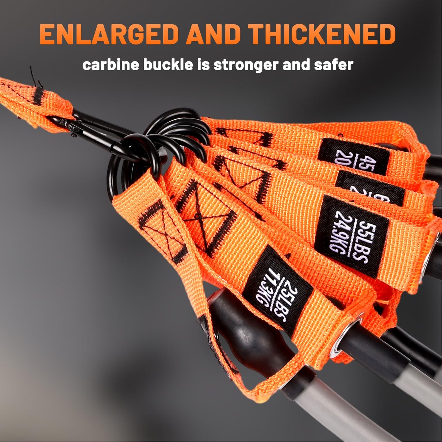 Exercise Resistance Bands Set with Handles, Ankle Straps & Door Anchor – 300LBS Heavy Duty Bands for Home Gym, Muscle Training, Physical Therapy, Yoga, Full Body Workout for Men & Women (Orange Gray)