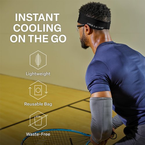 COLD FACTOR Instant Cooling Headband 3 Pack (Black) | Advanced Chemical-Free Evaporative Technology | 2+ Hours of Cooling | Ideal for Sports, Yoga, Outdoor Activities Like Hiking & Golf