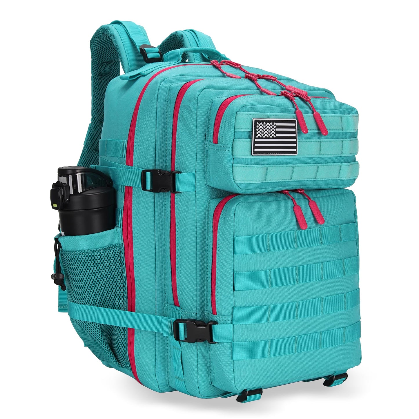 HongXingHai 45L Military Tactical Backpacks 3 Days Assault PackBag Fitness Rucksack Hiking Molle Daypack (Miami Vice)