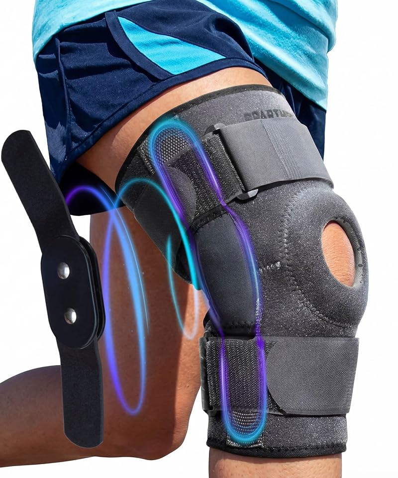 Sparthos Knee Brace for Men & Women with Hinge Support, Gray-Black Small (Variation: Gray/Black+Small)