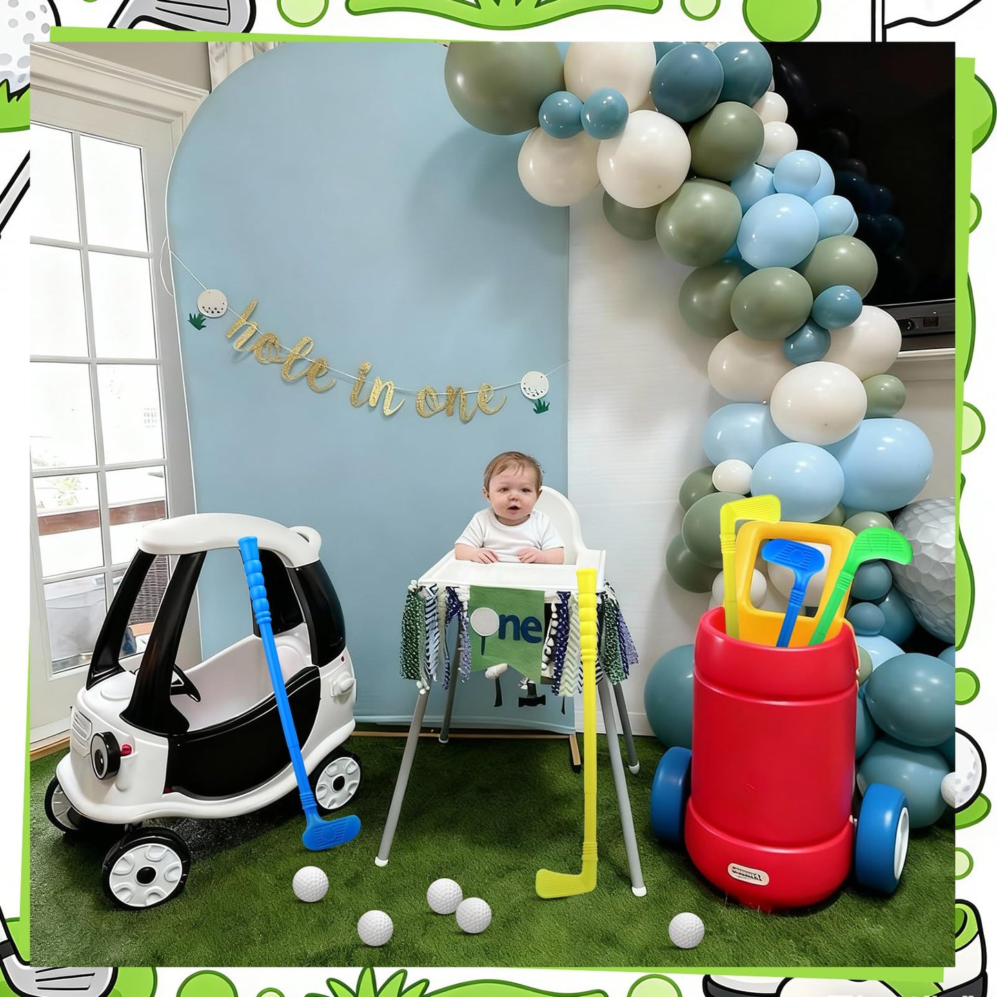 Teyva Daily 24 Pcs Plastic Mini Golf Clubs for Toddlers, Kids Golf Birthday Party Favors, Kids Clubs and Balls Toy Set, Toddlers Outdoor Indoor Lawn Sports for Boys Girls Party Supplies(Classic)
