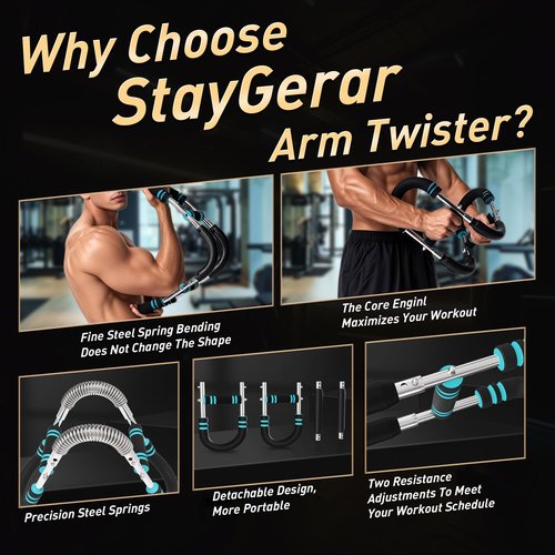 STAYGERAR Twister Arm Trainer, 40-180 Lb Adjustable Chest Workout Equipment, Twister Arm Exerciser Shoulder Muscle Training (Blue 90-150 LBS)