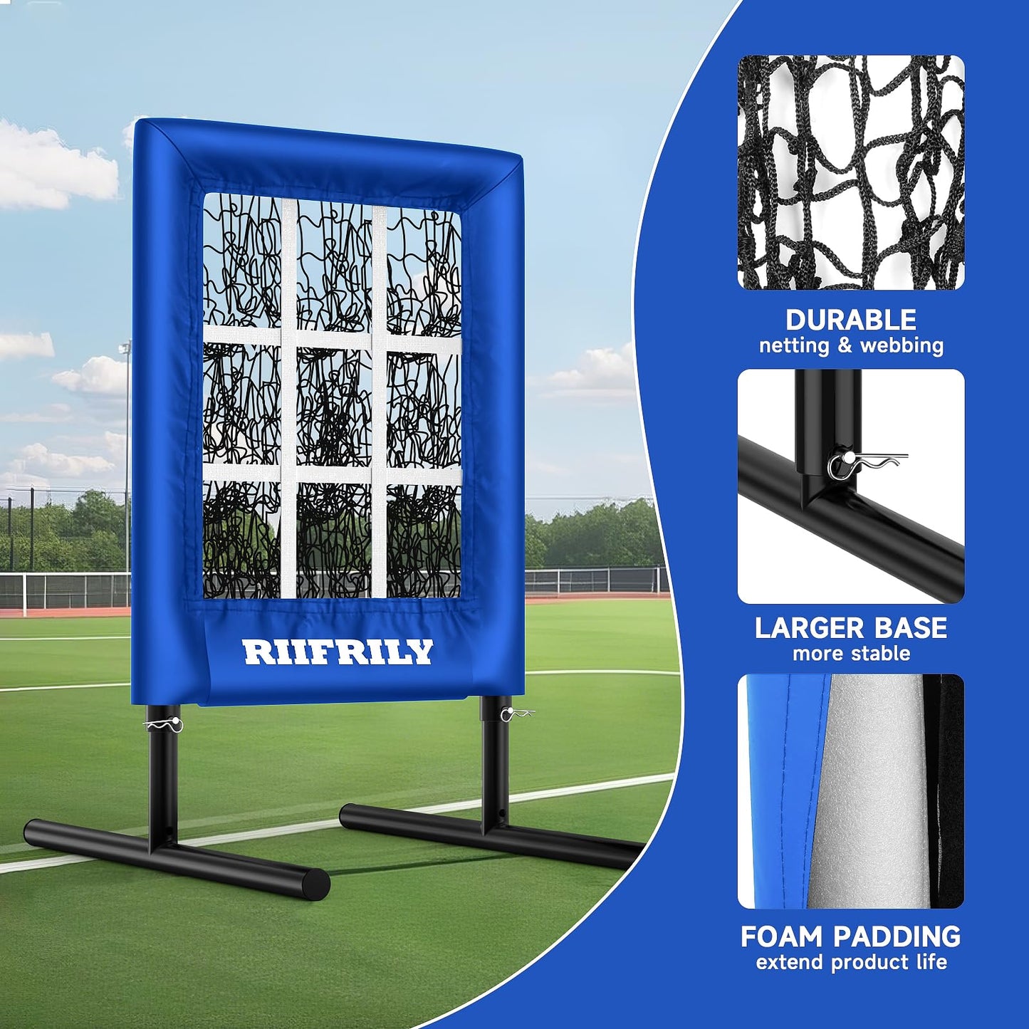 RIIFRILY 9 Hole Baseball Pitching Net with Pitching Target Pockets
