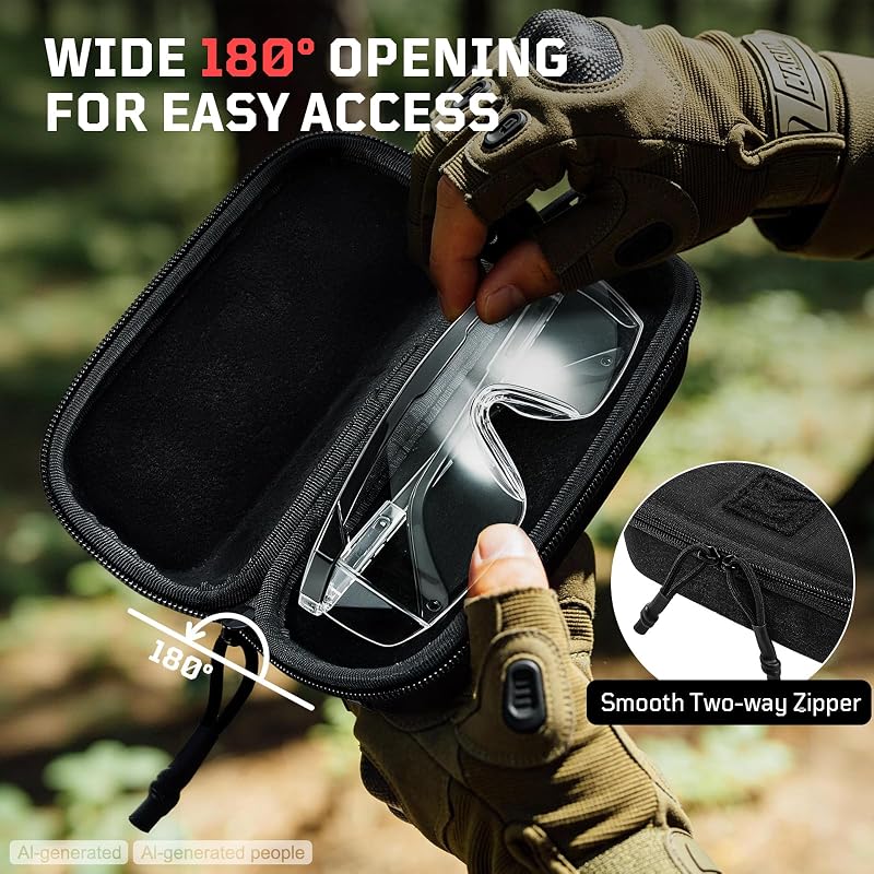 Universal Hard Shell Glasses Case with 180° Opening