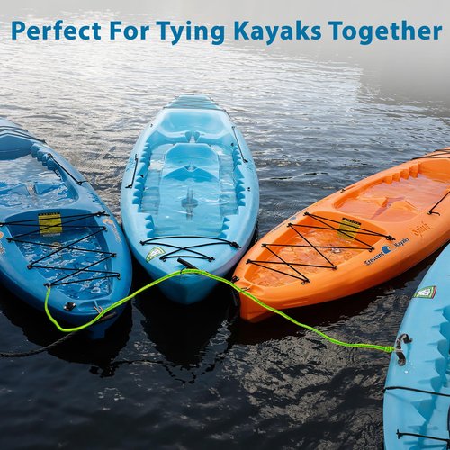 Botepon Floating Kayak Tow Rope with Clips – Quick Connect Rescue Line for Kayaks, Jet Ski Anchor Rope – Towing Rope for Tying Kayaks Together, Kayak Accessories, 20FT
