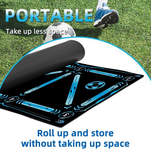 Soccer Training Mat, Soccer Training Equipment Includes Premium Anti-Slip Soccer Socks Improve Agility and Coordination,Anti-Slip Silent Absorption Football Footwork Mat