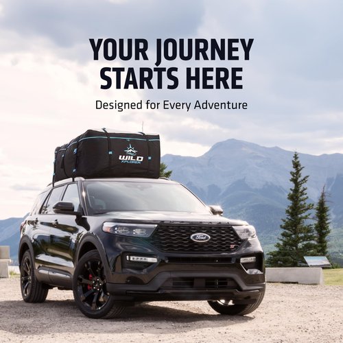 Wild Xplorer Rooftop Cargo Carrier - 19 Cubic Feet (XL), Waterproof Soft Shell Car Roof Cargo Carrier, Heavy Duty Car Top Luggage Cargo Bag with Patented Door Hooks and Non-Slip Mat