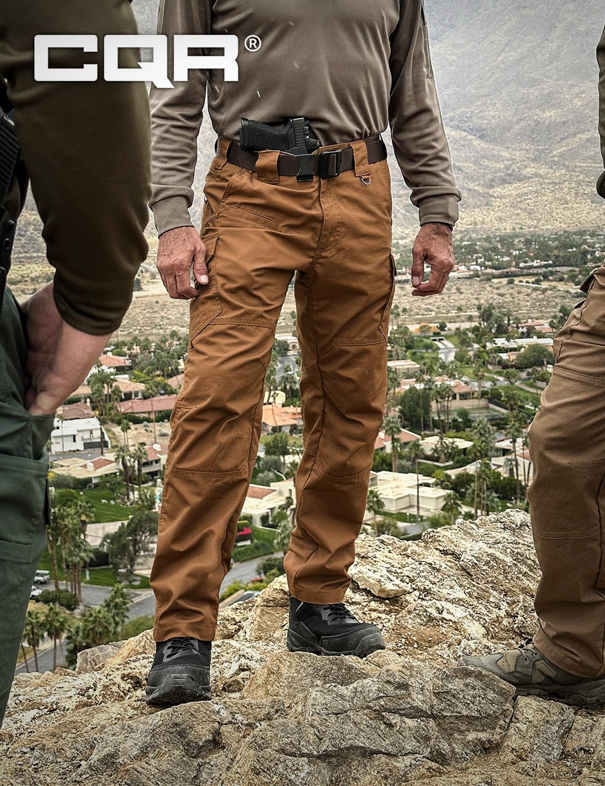 CQR Men's Tactical Pants, Water Resistant Ripstop Cargo Pants, Lightweight EDC Work Hiking Pants, Outdoor Apparel, Raider Mag Pocket Copper Brown, 30W x 32L