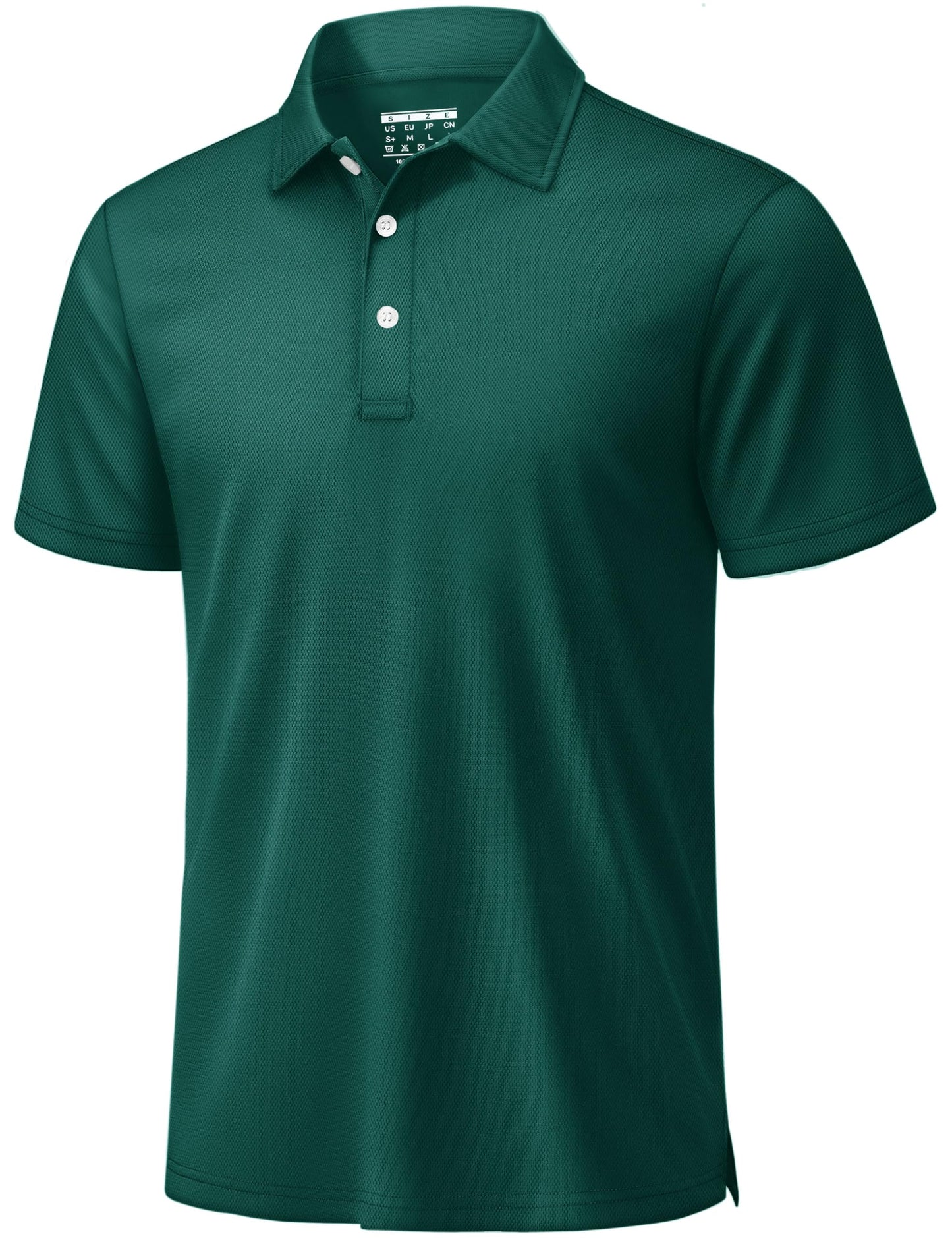 TACVASEN Mens Golf Shirt Dry Fit Mens Polo Shirts Short Sleeve Performance Golf Polos for Men with Collar Work Shirts Emerald Green, 3XL