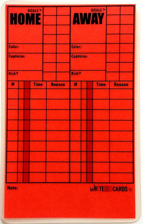 WRITEonCARDS Rewriteable Referee Cards for Soccer, (Discontinued Style), Bright NEON Set