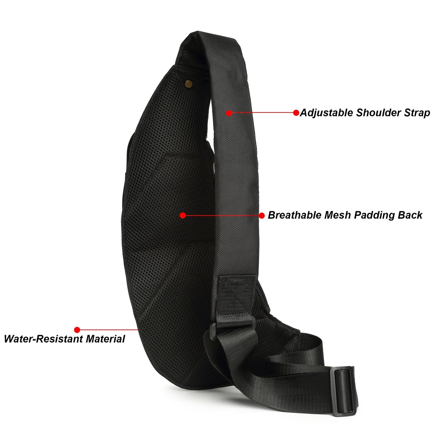 NICGID Sling Bag Chest Shoulder Backpack Crossbody Bags Casual Daypack for Men Women (Black-2854)
