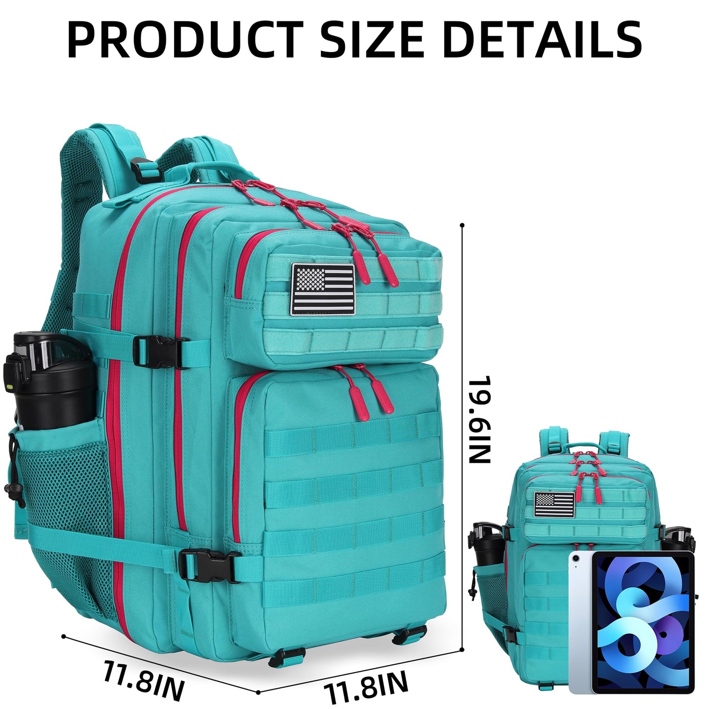 HongXingHai 45L Military Tactical Backpacks 3 Days Assault PackBag Fitness Rucksack Hiking Molle Daypack (Miami Vice)