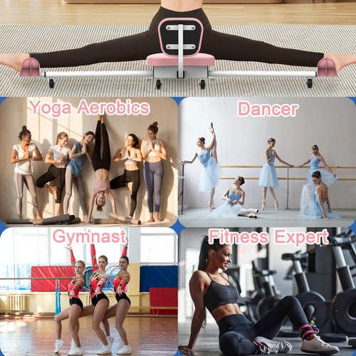 Split Machine - Leg Split Stretching Machine, Splits Trainer Adjustable, Fitness Training Equipment for Ballet Yoga Sports Training Improve Flexibility, Load Capacity 300lbs(Pink)