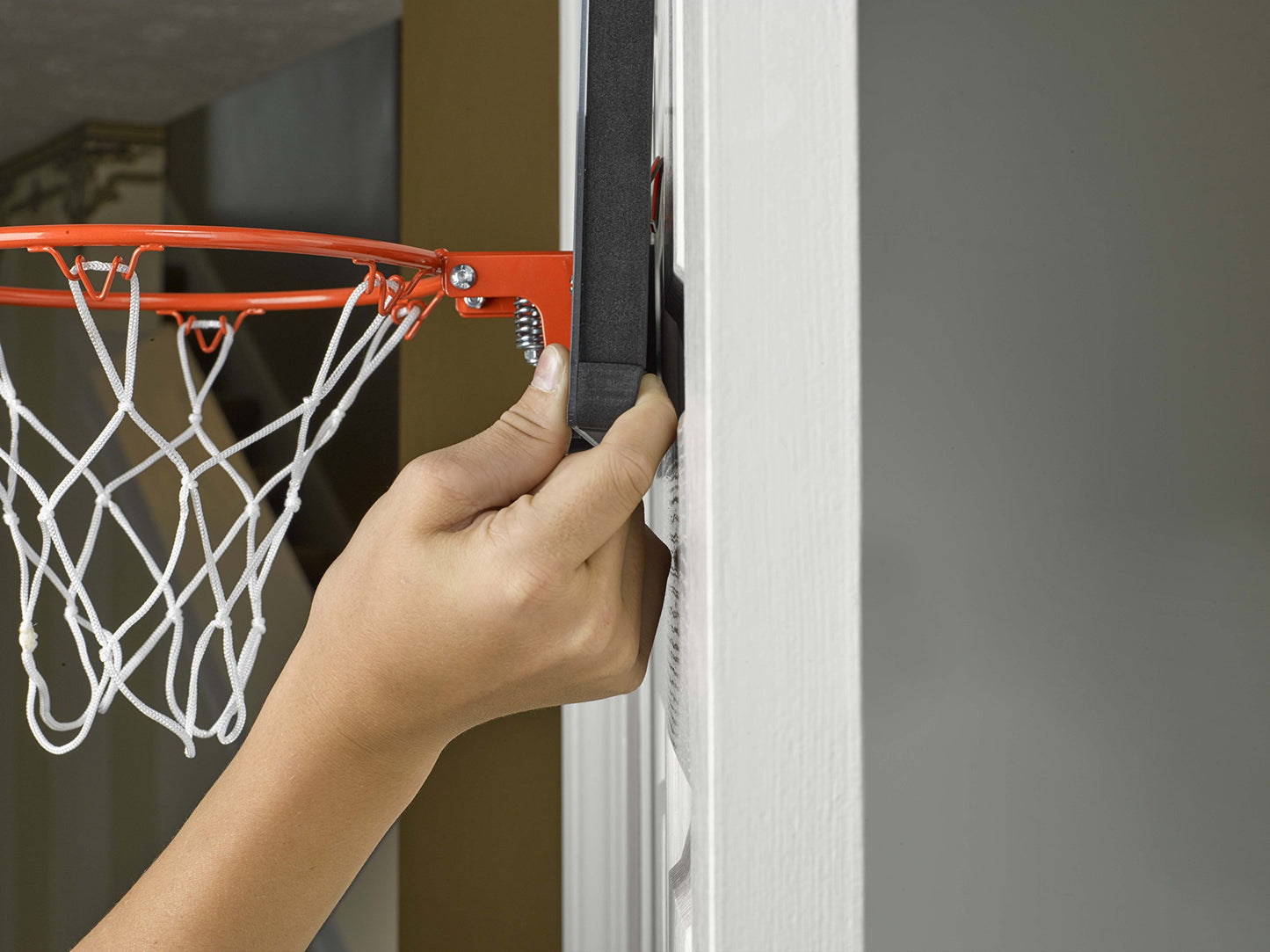 Silverback 23" LED Light-Up Over the Door Mini Basketball Hoop Includes Mini Basketball and Air Pump , Black