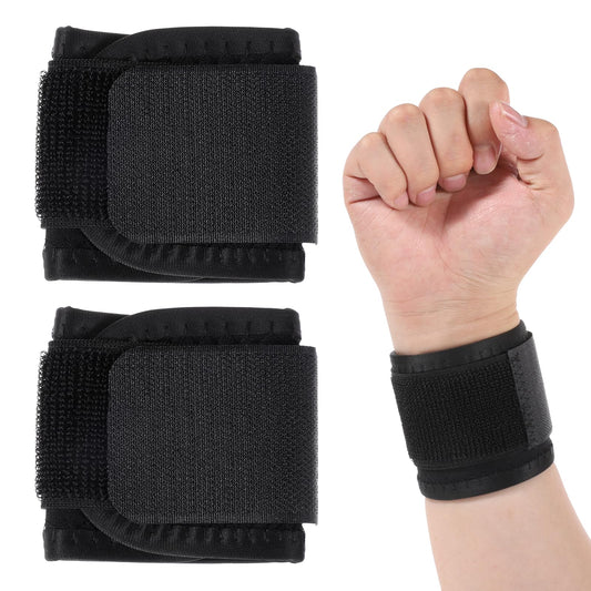 2PCS Wrist Brace, Adjustable Lifting Carpal Tunnel Wrist Brace for Sports Lifting Wraps for Gym Strength Training Protection Pain Relief Gym Hand Support Unisex(Black)