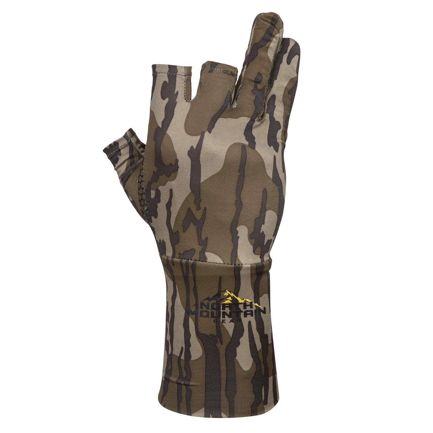 North Mountain Gear Camo Hunting Gloves - Fingerless - Mossy Oak Bottomland