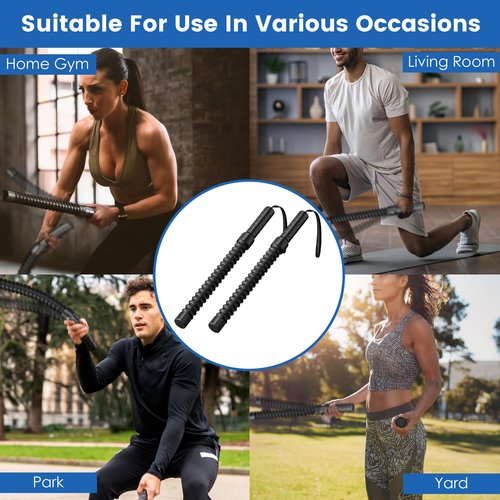 Ropeless Battle Ropes for Home Gym, Heave Duty Exercise Training Rope for Fitness Beginners, Portable Weighted Workout Ropes for Women Men Home Workout