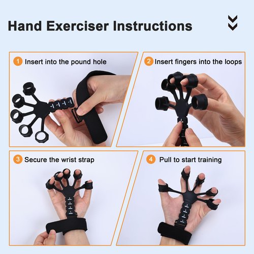 5PCS Grip Strength Trainer Kits, Hand Gripper Strengthener, Forearm Strengthener, Forearm Exerciser, Finger Grip Strengthener, Wrist Strengthener, Stress Relief Ball, Grip Ring, for Muscle Building, Hand Exercisers for Therapy