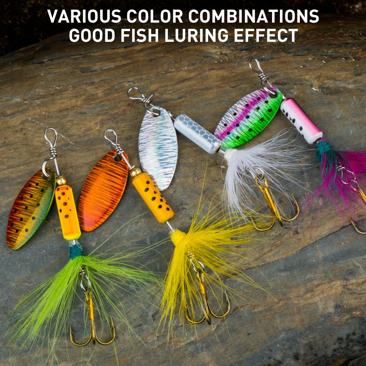THKFISH Spinner Baits Fishing Spinners Spinnerbait Trout Lures Fishing Lures for Bass Trout Crappie