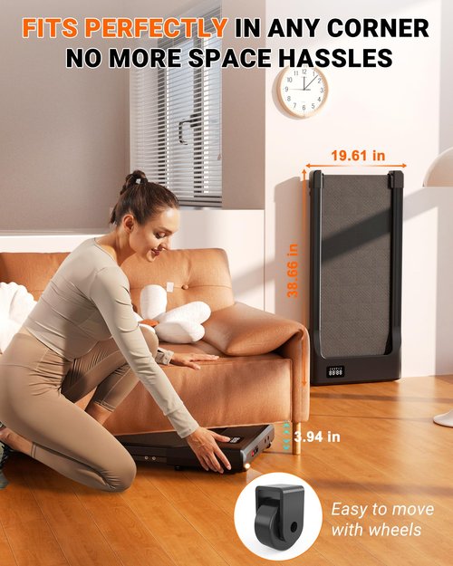 SupeRun Walking Pad, Under Desk Treadmill, 3 in 1 Portable Treadmill with Remote Control LED Display, 2.5 HP Quiet Walking Jogging Machine for Office Home Use, 250 Lbs Capacity
