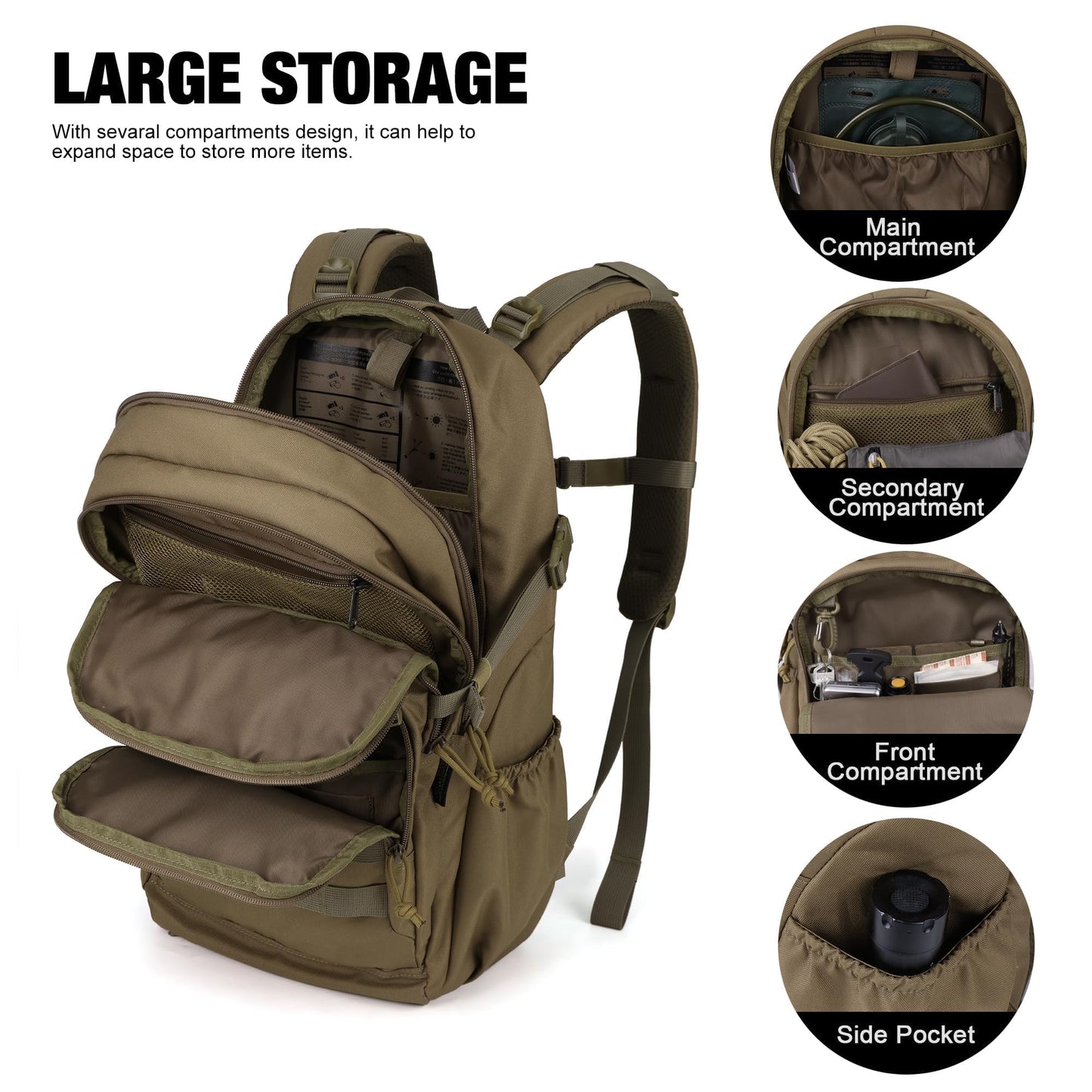 Mardingtop Military Tactical Backpack for Men 28L Molle Rucksack Army Backpack EDC Daypack for Hiking,Travel,Camping, Hunting