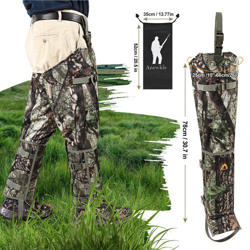 Anewkle Snake Guard Chaps Waterproof Snake Chaps for Hunting Snake Bite Protection Gear Adjustable Size Snake Bite Protective Gaiters Anti-Snake Gaiters for Legs