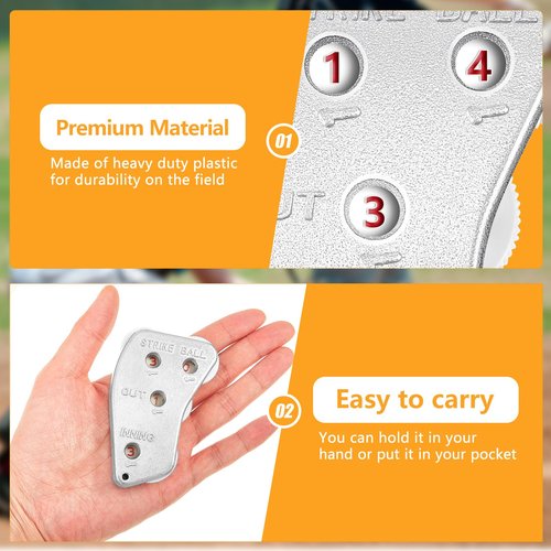 Lenwen Stainless 4 Wheel Baseball Umpire Clicker Indicator Gear Practical Baseball Counter Clicker for Scorekeeper Recording Outs and Innings Balls(1 Pack)