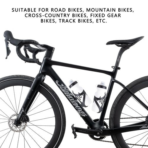 HUALONG Bicycle Bike Water Bottle Holder Plastic Nylon Plus Carbon Water Bottle Cage for Road Bikes Mountain Bike Cup Holder, Wrench with Screw for Diameter 70-74 mm Water Bottles, 2 Pack