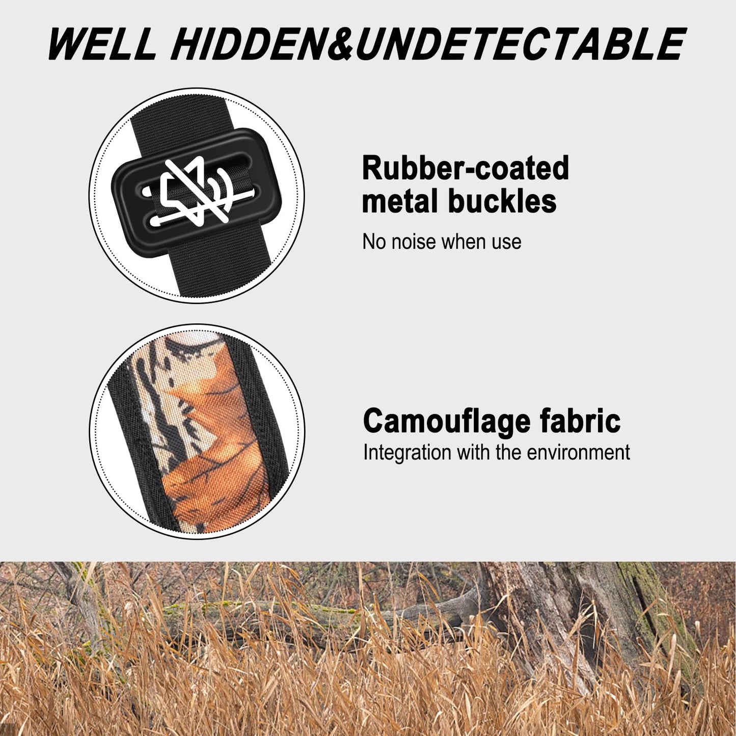 Kalkal Tree Stand Harness, Hunter Safety System Harness with Whistle Aid, Adjustable Lightweight Hunting Harness for Hunting M/L/XL
