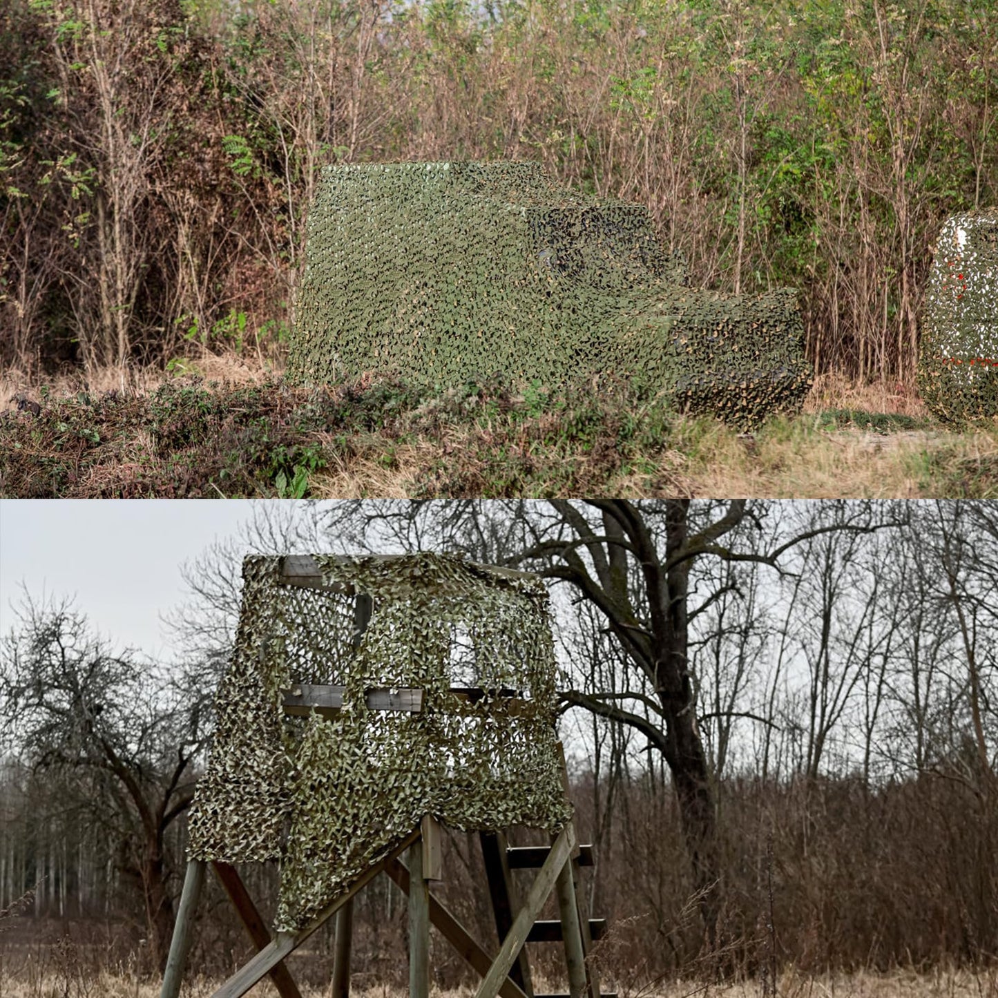 Yeacool Camo Netting Camouflage Netting Camo Blind Army Net Sunshade Mesh for Hunting Military Decorations Party Shooting Outdoor(Dark Green, 6.5ftx4.9ft, 2m*1.5m)