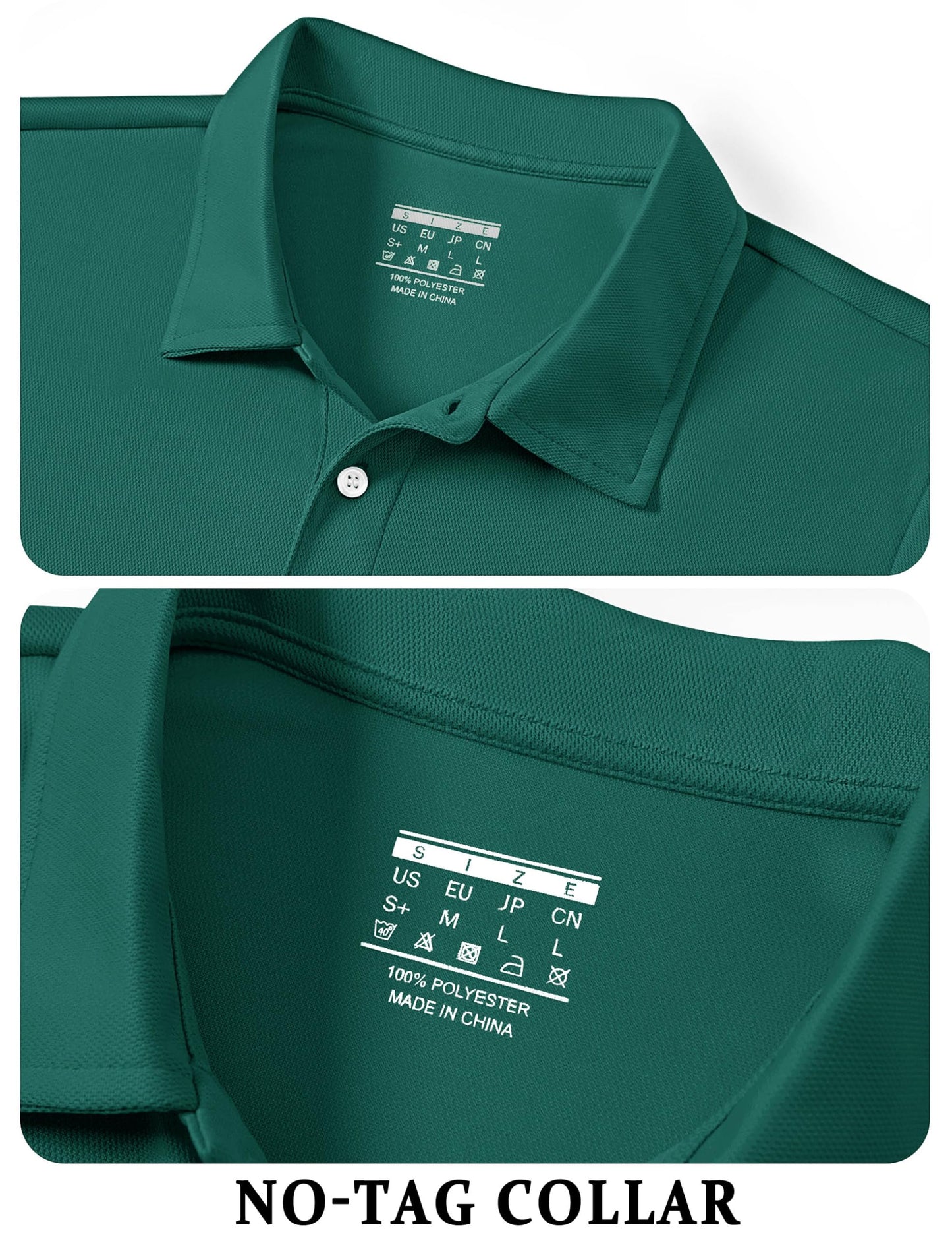 TACVASEN Mens Golf Shirt Dry Fit Mens Polo Shirts Short Sleeve Performance Golf Polos for Men with Collar Work Shirts Emerald Green, XL