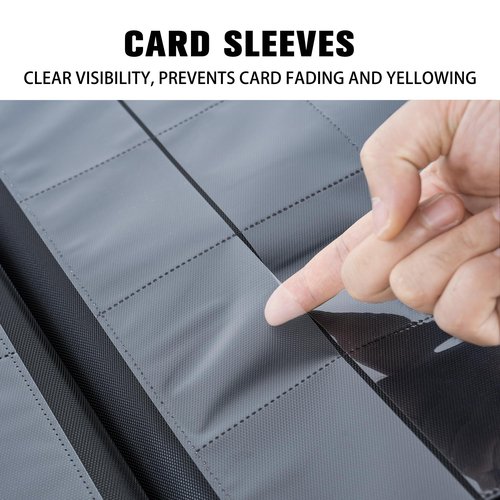 MORABTO Premium 1000+ Pockets Card Binder,16 Pockets Trading Card Binder Ringless Side Loading Trading Card Album Folder for TCG -Black