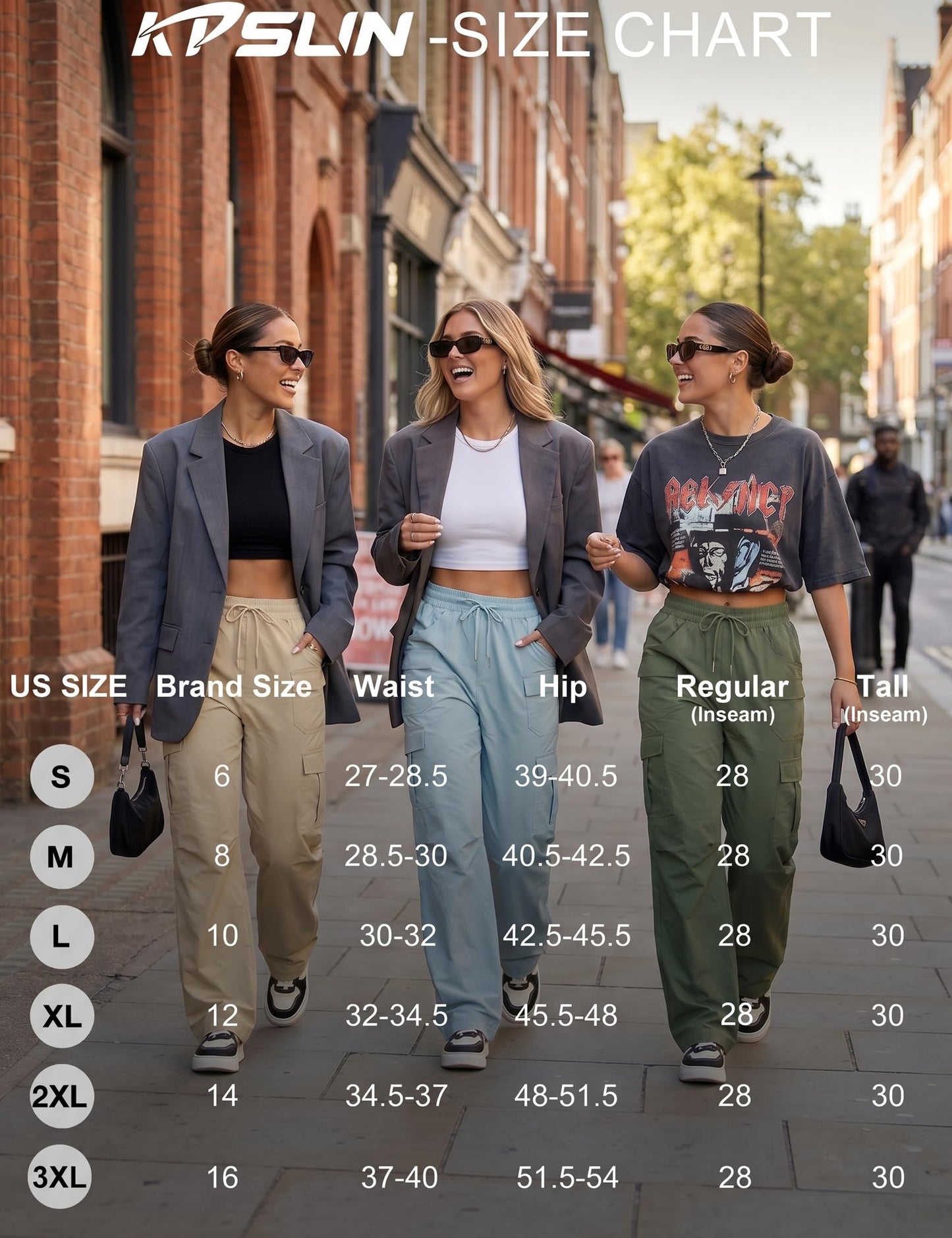 KPSUN Women's Cargo Pants 30" Lightweight Quick Dry Casual Travel Pant Streetwear for Work Hiking Outdoor with 8 Pockets(Khaki M)