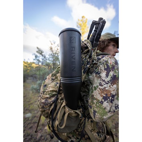 RIVEN Eclipse Elk Bugle Tube for Elk Hunting | Premium Cow & Bull Elk Call for Bugling, Chuckling, Locating, & Raking | Includes Adjustable 550 Paracord Sling | Carbon Fiber