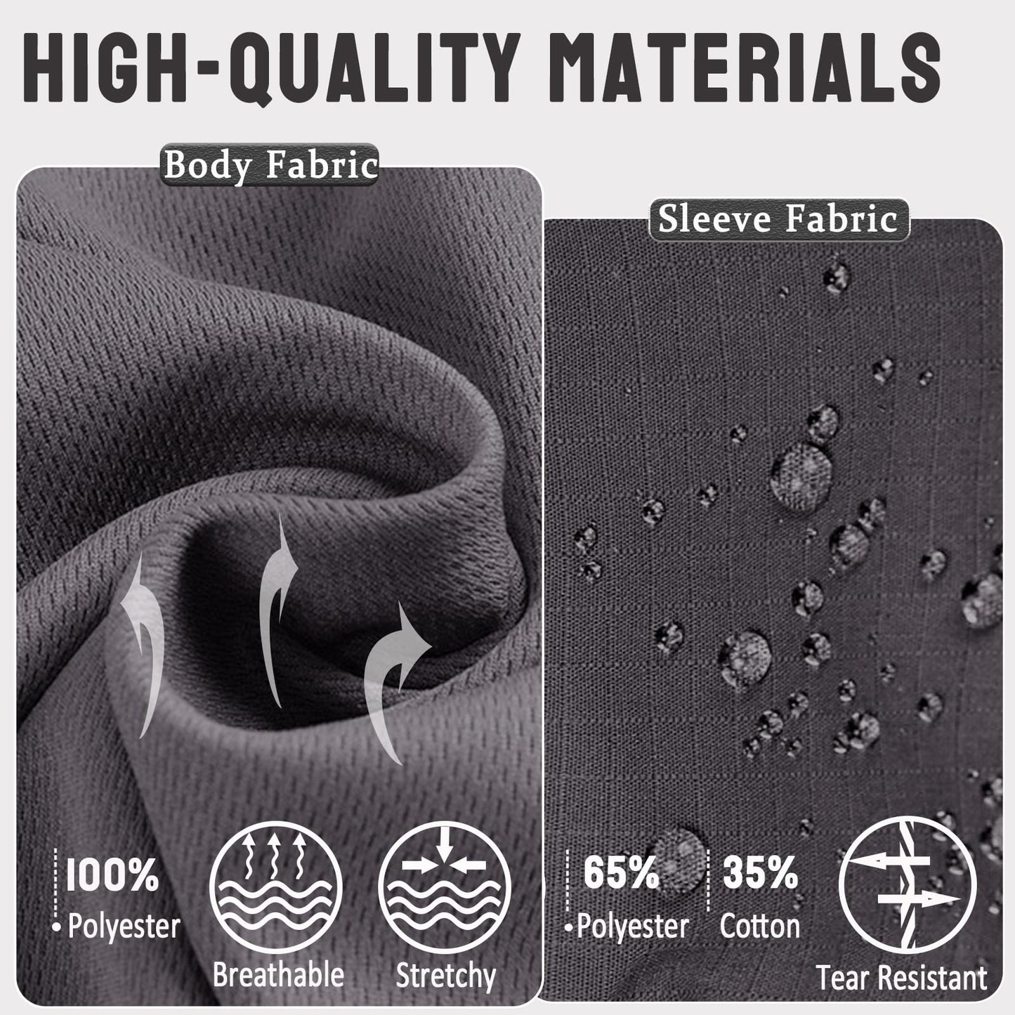 Men's Tactical Shirts Military Combat Shirt，1/4 Zipper Long Sleeve with Elbow Pads Top for Outdoor Paintball Airsoft Grey L
