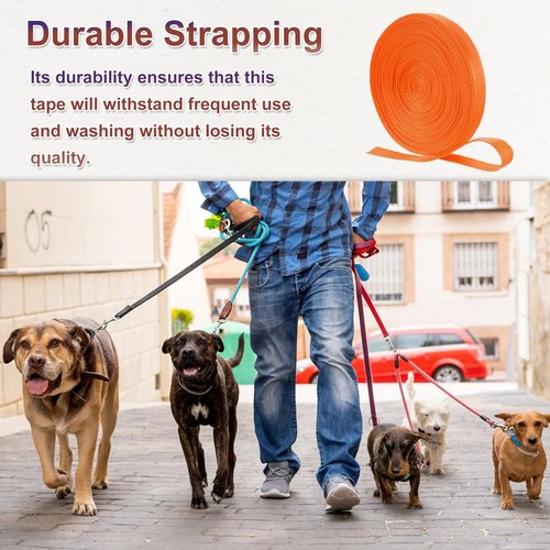 uxcell Nylon Webbing Strap, 22 Yards x 5/8" Polypropylene Flat Webbing Band for Bags, Pool Solar Cover, Repairing DIY Crafting (Orange)