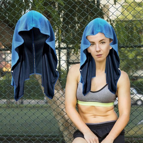 Cooling Towels 40x12 Inch Breathable Ice Towel for Neck and Face U-Shaped Yoga Towel for Gym Fitness Camping Pilates Dance Workout Daily Exercise- #04