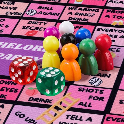 Fofeadm Bachelorette Party Drinking Games for Adults, Rubber Mat Drinking Board Game, Funny Party Interactive Drinking Games for Girls Night, Bachelorette Party, Age 21+, 2-8 Players