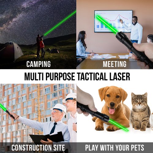HITEKK Green Laser Pointer | High Power Laser Pointer | Rechargeable Tactical Laser Pointer | Long Range Laser Pointer and Carrying Case