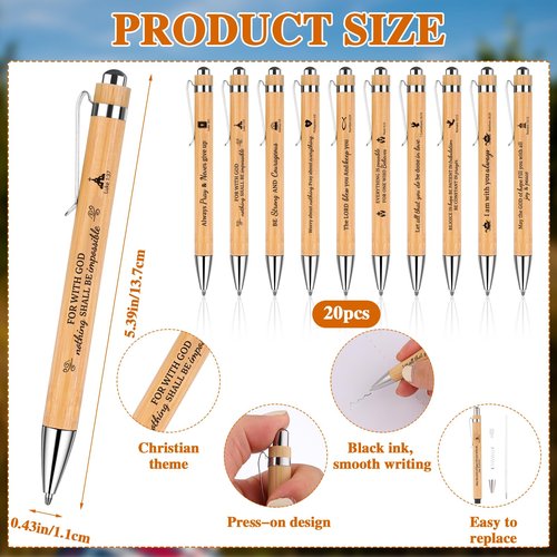 LIUBUJINGYING 20 Set Christian Gifts Bulk Bible Verses Compass Camping Survival Pocket Compass with Pocket Notebooks Religious Scripture Bamboo Pens for Church Sunday School Graduation Hiking