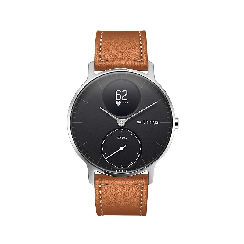Withings Premium Leather Watch Band 18mm for ScanWatch Steel HR Move 36mm Brown