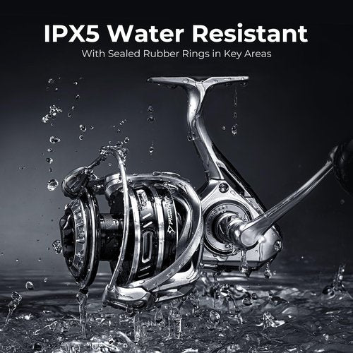 Piscifun NautiX Spinning Reel, Aluminum Spinning Fishing Reel, CNC Aluminum Gear, 26LBs Max Drag, 8+1 Sealed BB, 6.0:1 Gear Ratio, Smooth Powerful Freshwater Saltwater Reel, 4000 Series