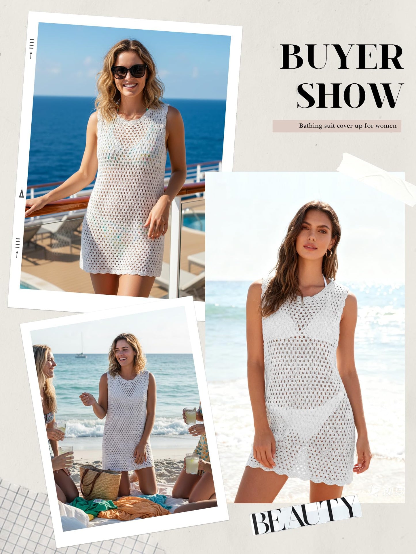 Womens Swimsuit Cover Ups Summer Sleeveless Knit Beach Bathing Suit Coverup
