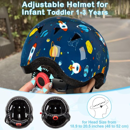 Toddler Bike Helmet, Baby Infant Bike Helmet for Toddlers Boys Girls Age 1-3 Kids Helmets for Biking Scootering Skateboarding