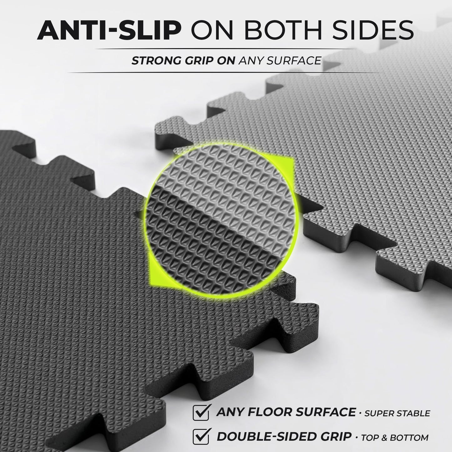 bemaxx Gym Mats Set - 18 pcs EVA Interlocking Foam Floor Tiles (12.6"x12.6"x0.4") 18sqft Protective Gym Flooring Sports Home Workout Exercise Mats Puzzle Garage Fitness Play-Room Pool Treadmill Bike