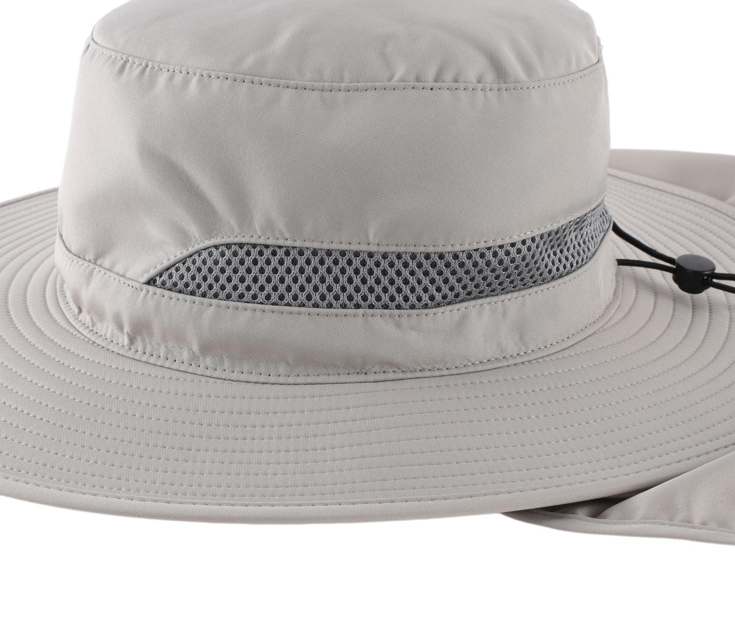 Connectyle Men's SPF 50+ Sun Hat with Neck Flap Summer Bucket Hats Outdoor Safari Hat for Fishing Hiking Gardening Light Grey
