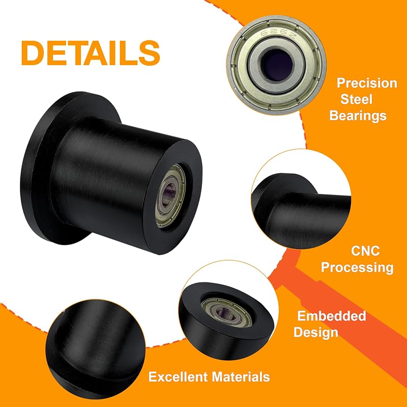 Total Gym Replacement Wheel Rollers 6mm Bearing Bore 4Pcs - Upgraded for XL, XLS, FIT, Some 3000XL